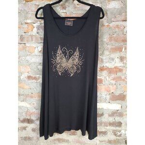 Amana Butterfly Dress Womens Sz M Cover Up Black m